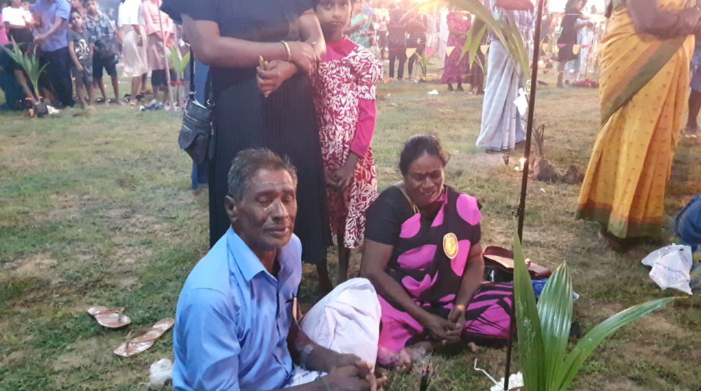 “யாழ். தீவகம் சாட்டி துயிலும் இல்லத்தில் ஒரு கரும்புலி மாவீரர் உட்பட மூன்று மாவீரர்களின் பெற்றோரால் பொதுச்சுடர் ஏற்றப்பட்டது.”